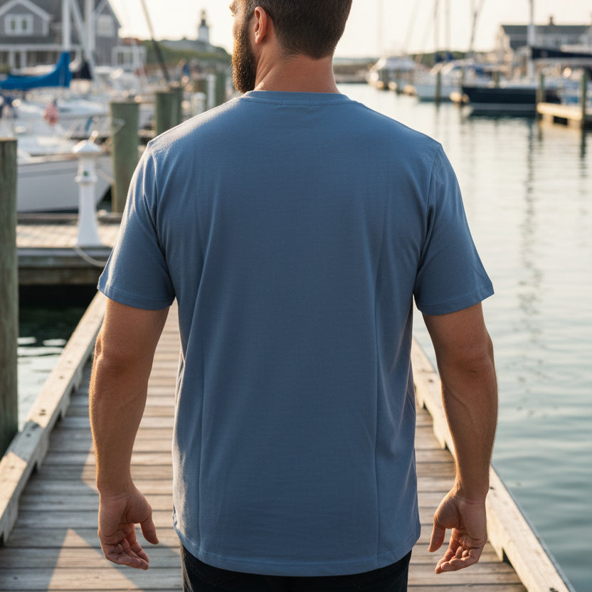 Thibault V-Neck T-Shirt S/S: Denim