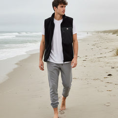 Montreal Sleeveless Fleece Vest: Black