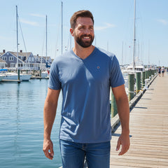 Thibault V-Neck T-Shirt S/S: Denim