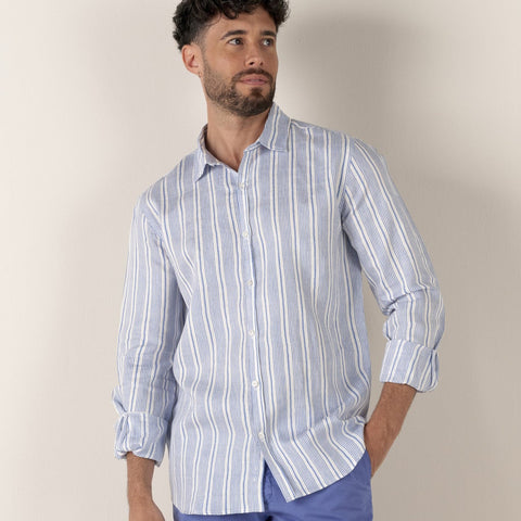 Striped Italia Shirt L/S: Ocean