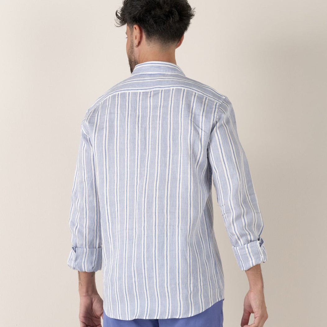 Striped Italia Shirt L/S: Ocean