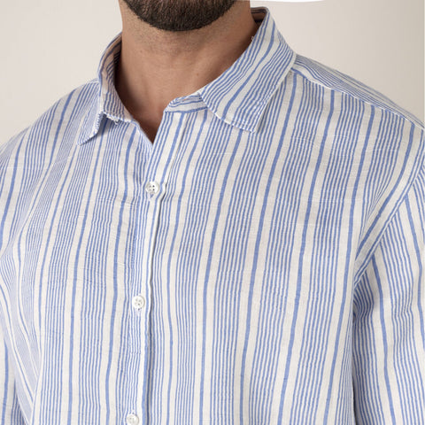 Striped Italia Shirt L/S: Ocean