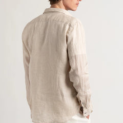 Linen Jonas Shirt L/S: Beige