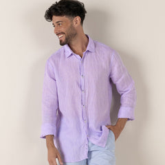 Linen Jonas Shirt L/S: Lilac