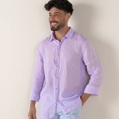 Linen Jonas Shirt L/S: Lilac