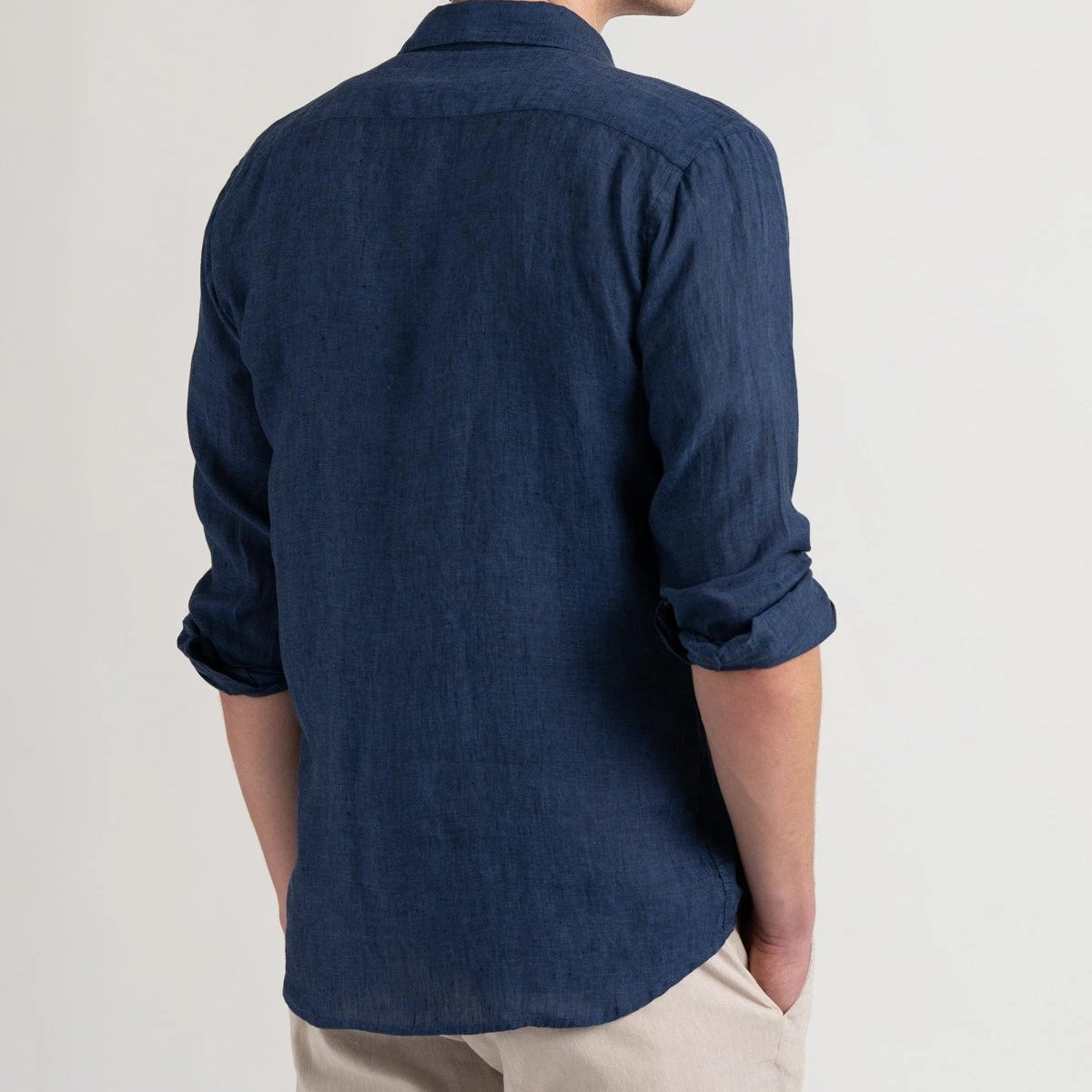 Linen Jonas Shirt L/S: Navy