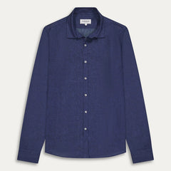 Linen Jonas Shirt L/S: Navy