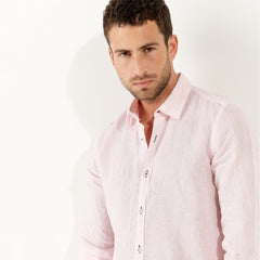 Linen Jonas Shirt L/S: Pink
