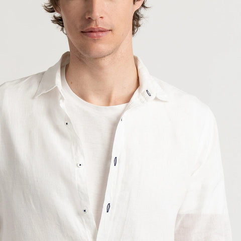 Linen Jonas Shirt L/S: White