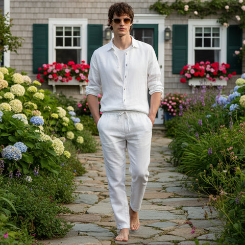 Linen Jonas Shirt L/S: White