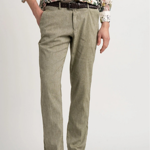Dylan Linen Pant: Khaki
