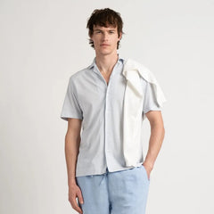 Luc Striped Jersey Shirt S/S: Sky Blue