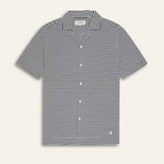 Luc Striped Jersey Shirt S/S: Navy