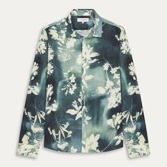 Lilly Print Linen Lys Shirt L/S: Green