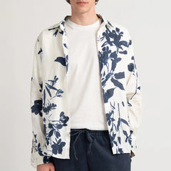 Lilly Print Linen Lys Shirt L/S: White