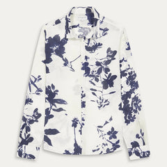 Lilly Print Linen Lys Shirt L/S: White