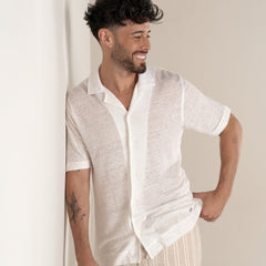 Linen Maupiti Shirt S/S: Ecru