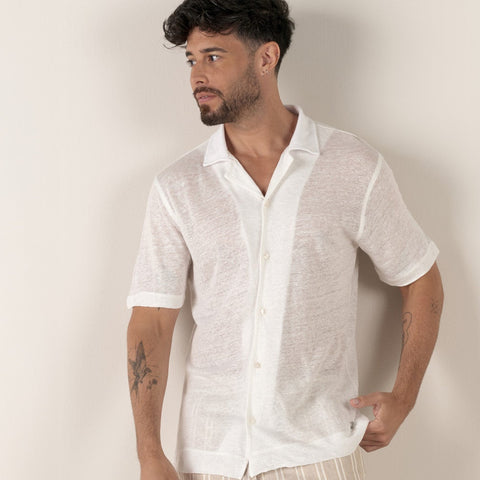 Linen Maupiti Shirt S/S: Ecru