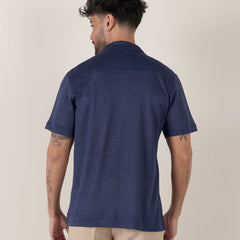 Linen Maupiti Shirt S/S: Navy Blue
