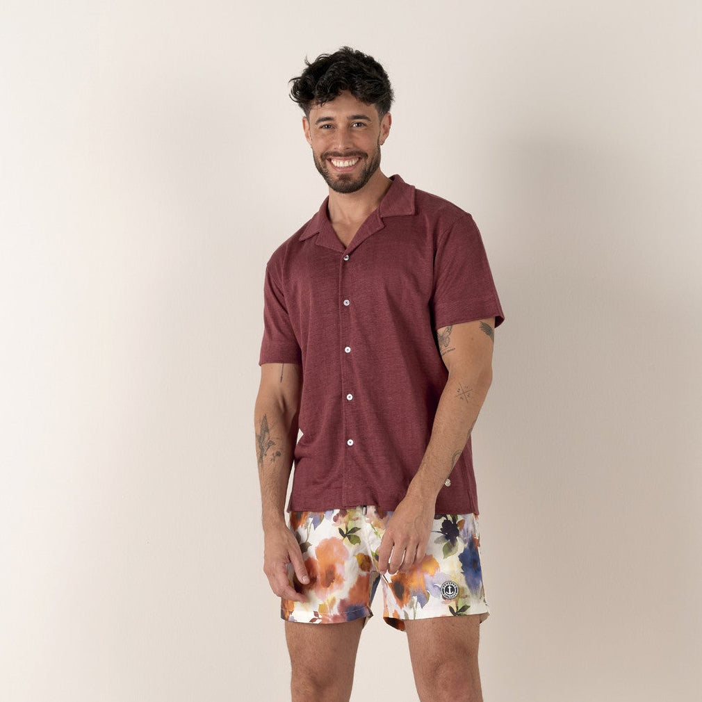 Linen Maupiti Shirt S/S: Burnt Sienna