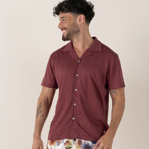 Linen Maupiti Shirt S/S: Burnt Sienna