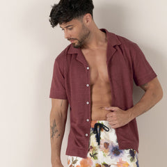 Linen Maupiti Shirt S/S: Burnt Sienna