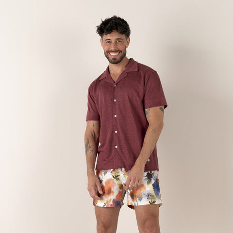 Linen Maupiti Shirt S/S: Burnt Sienna