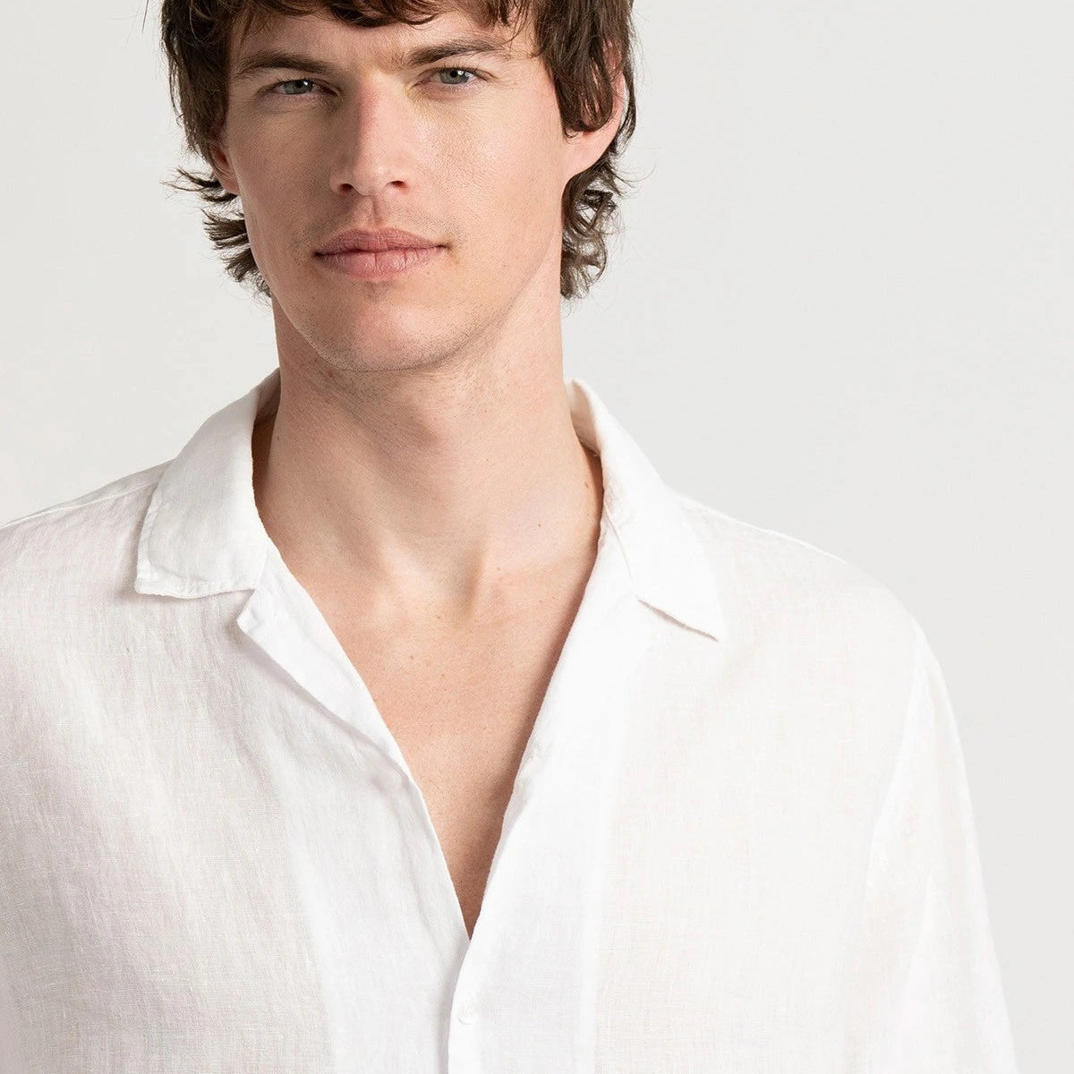 Moorea Linen Shirt S/S: White