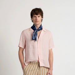 Moorea Linen Shirt S/S: Rose