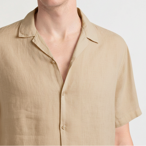 Moorea Linen Shirt S/S: Beige