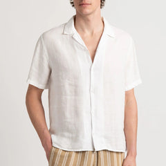 Moorea Linen Shirt S/S: White
