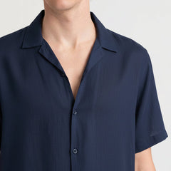 Moorea Linen Shirt S/S: Navy