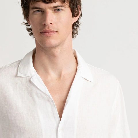 Moorea Linen Shirt S/S: White