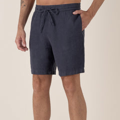 Linen Napoli Short: Navy