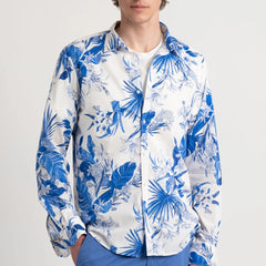 Nolan Floral Print Shirt L/S: White