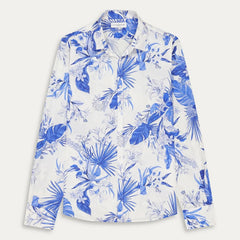 Nolan Floral Print Shirt L/S: White