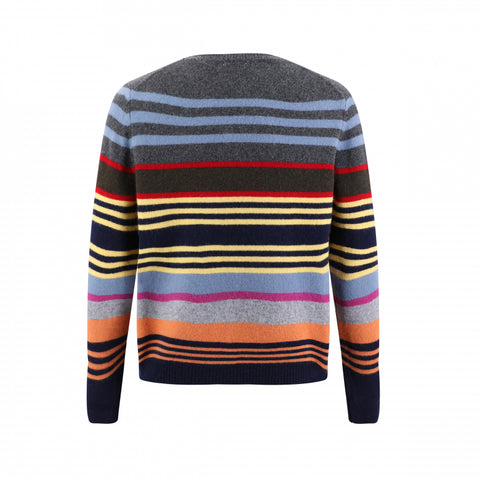 Crew Neck Stripe Sweater L/S: Multi