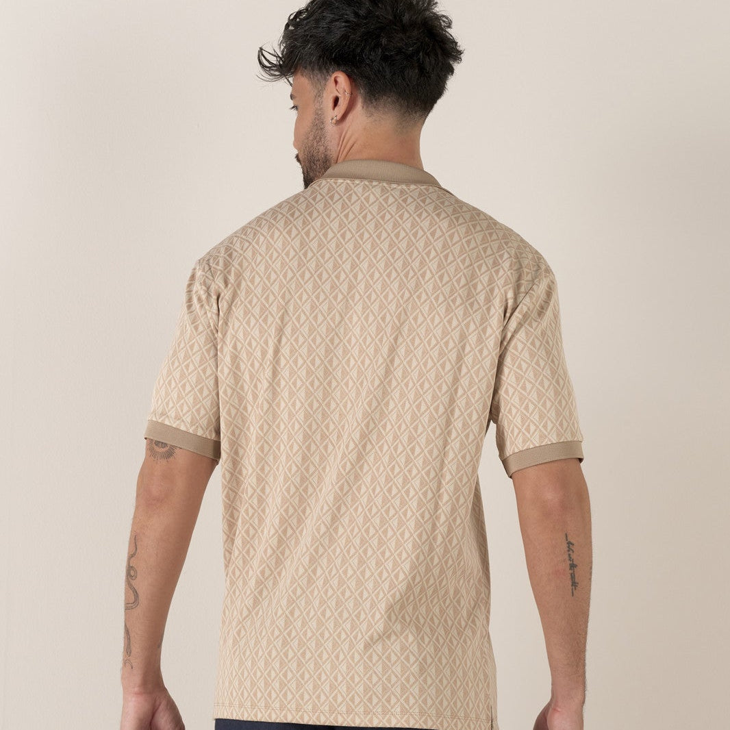 Jacquard Portofino Polo S/S: Cream