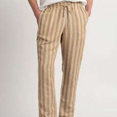 Striped Linen Reno Pant: Cream