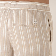 Striped Linen Reno Pant: Cream