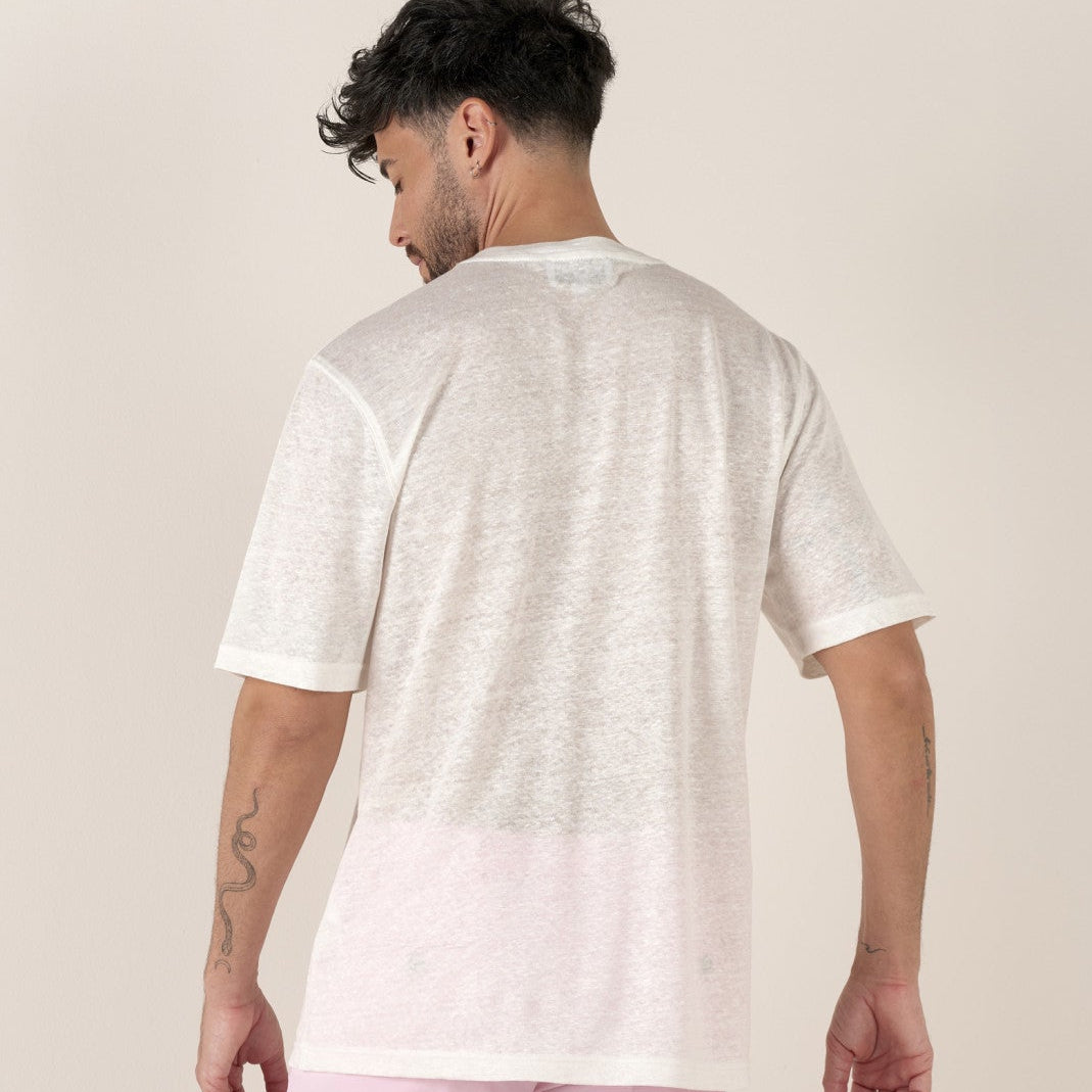 Riley Linen T-Shirt S/S: Ecru