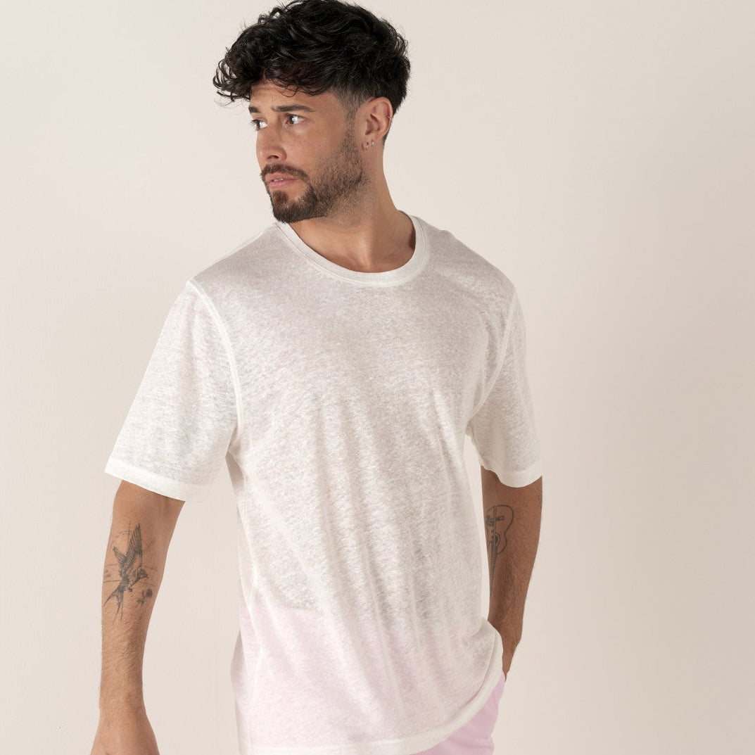Riley Linen T-Shirt S/S: Ecru