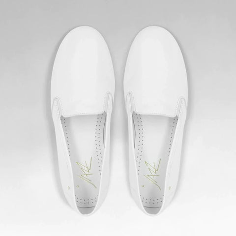 Jazz Leather Slip On: White