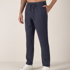 Linen Roma Pant: Navy