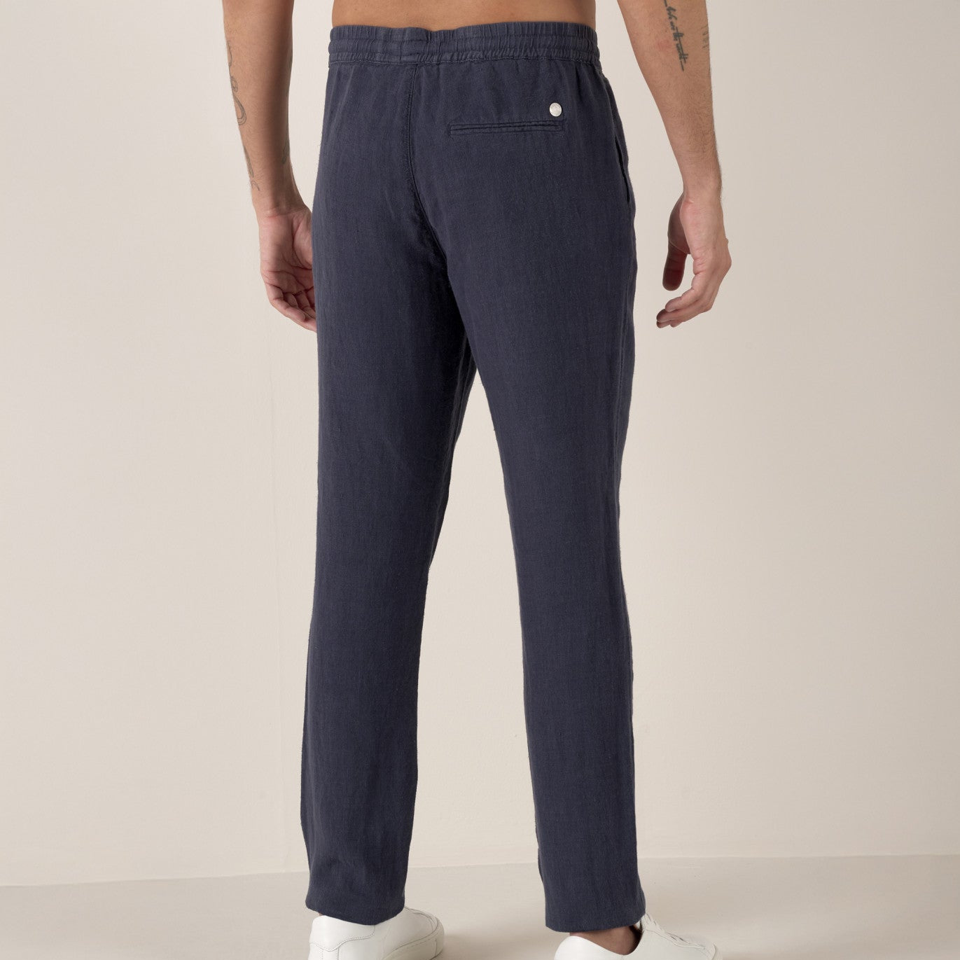 Linen Roma Pant: Navy