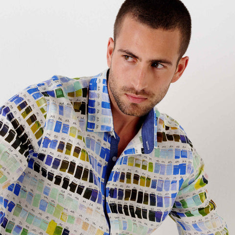 Pantone Print Ross Shirt L/S: White