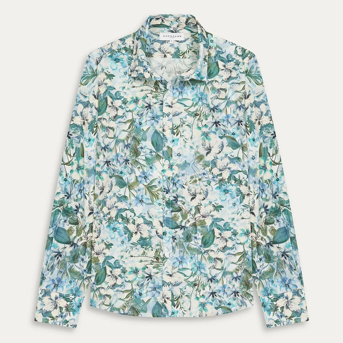Sandros Floral Print Shirt L/S: Aqua