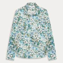 Sandros Floral Print Shirt L/S: Aqua