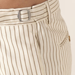 Striped Sicily Pant: Cream