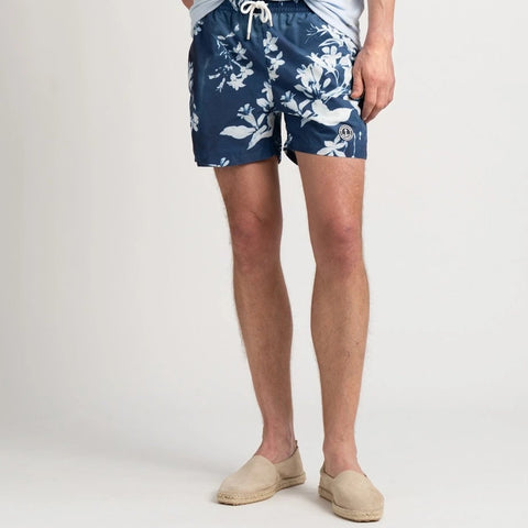 Floral Print Spring Swim: Navy